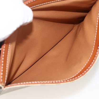 Celine Vintage Macadam Circle Logo Shoulder Bag Canvas and Leather, Beige, Canvas, Shoulder Bag