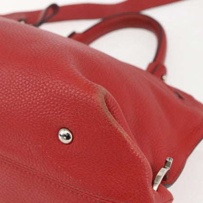 Salvatore Ferragamo Sofia Satchel Grainy Leather, RED, LEATHER, Handbag