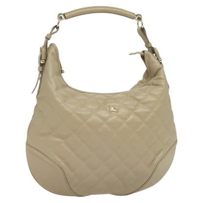 Burberry Hoxton Hobo Quilted Leather, BEIGE, LEATHER, Shoulder bag