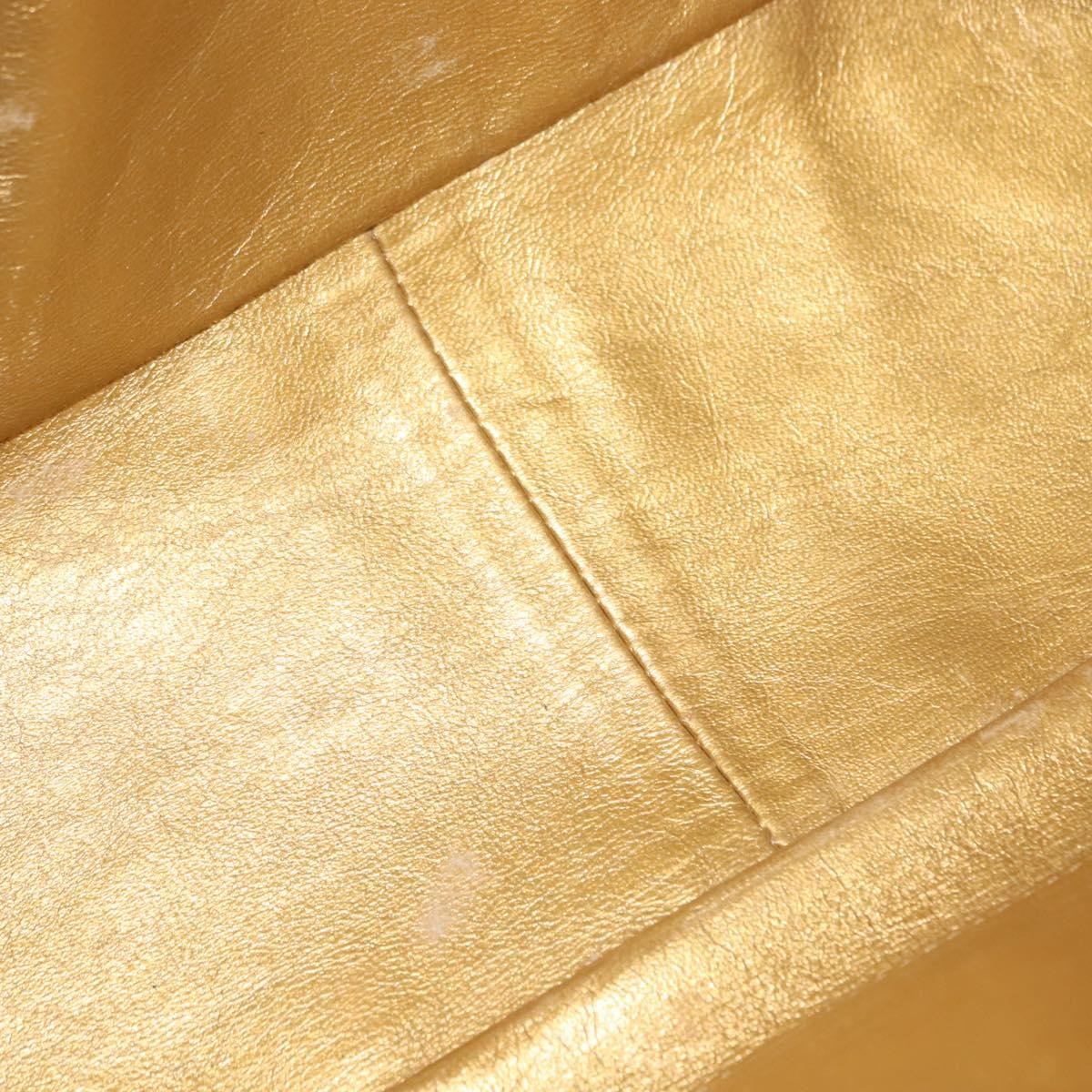 Chanel Luxe Ligne Flap Bag Patent, GOLD, LEATHER, Handbag