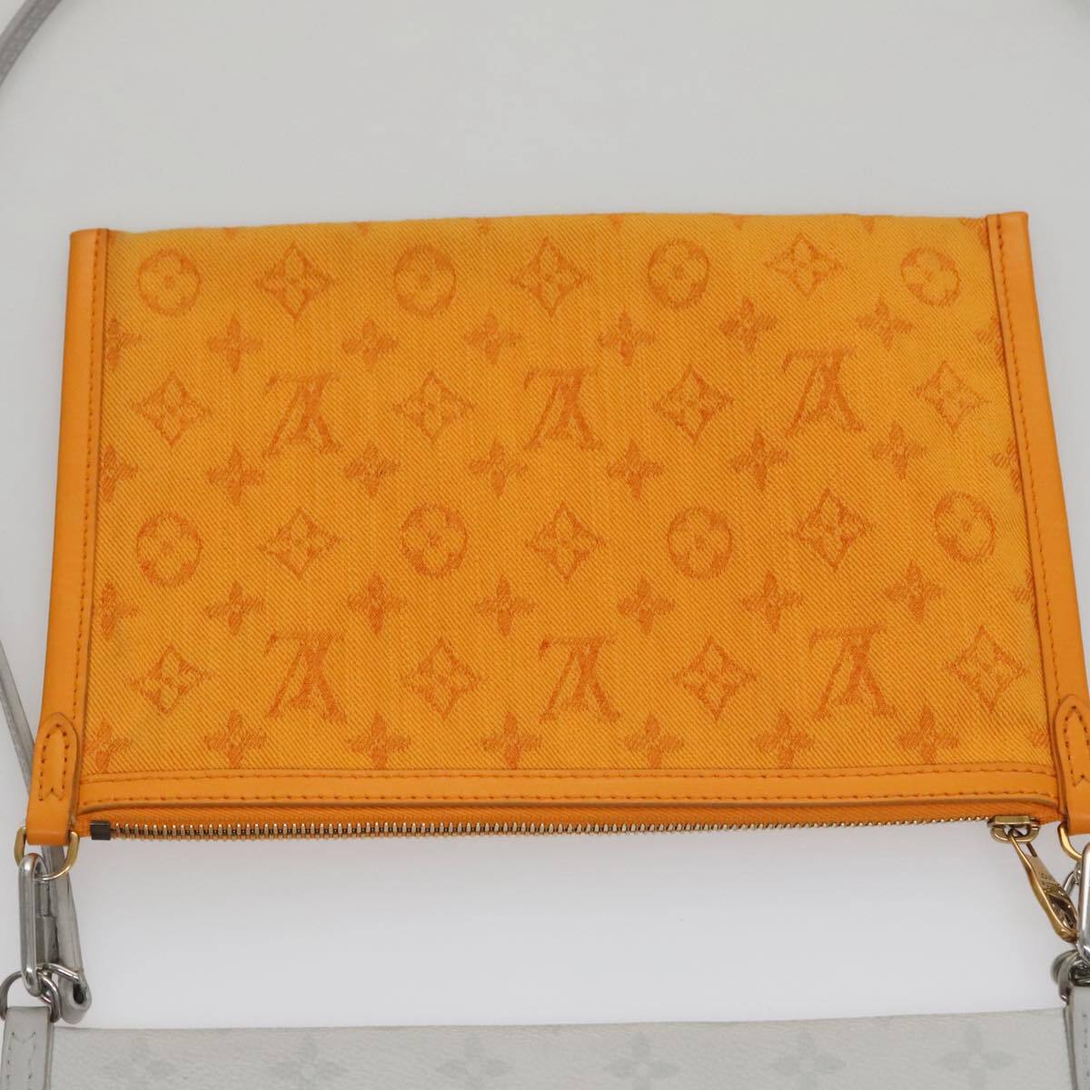 Louis Vuitton Double Flat Messenger Bag Limited Edition Logo Story Monogram Canvas and Denim, MULTICOLOUR, CANVAS, Shoulder bag