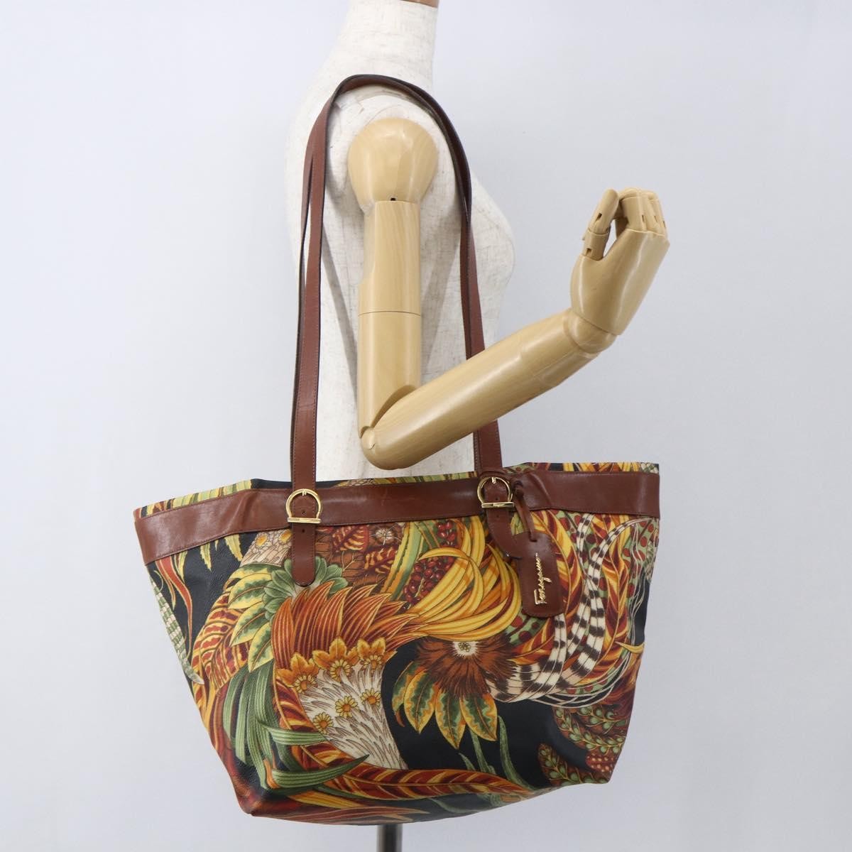 Salvatore Ferragamo Flower tote Canvas, MULTICOLOUR, PVC, Tote bag