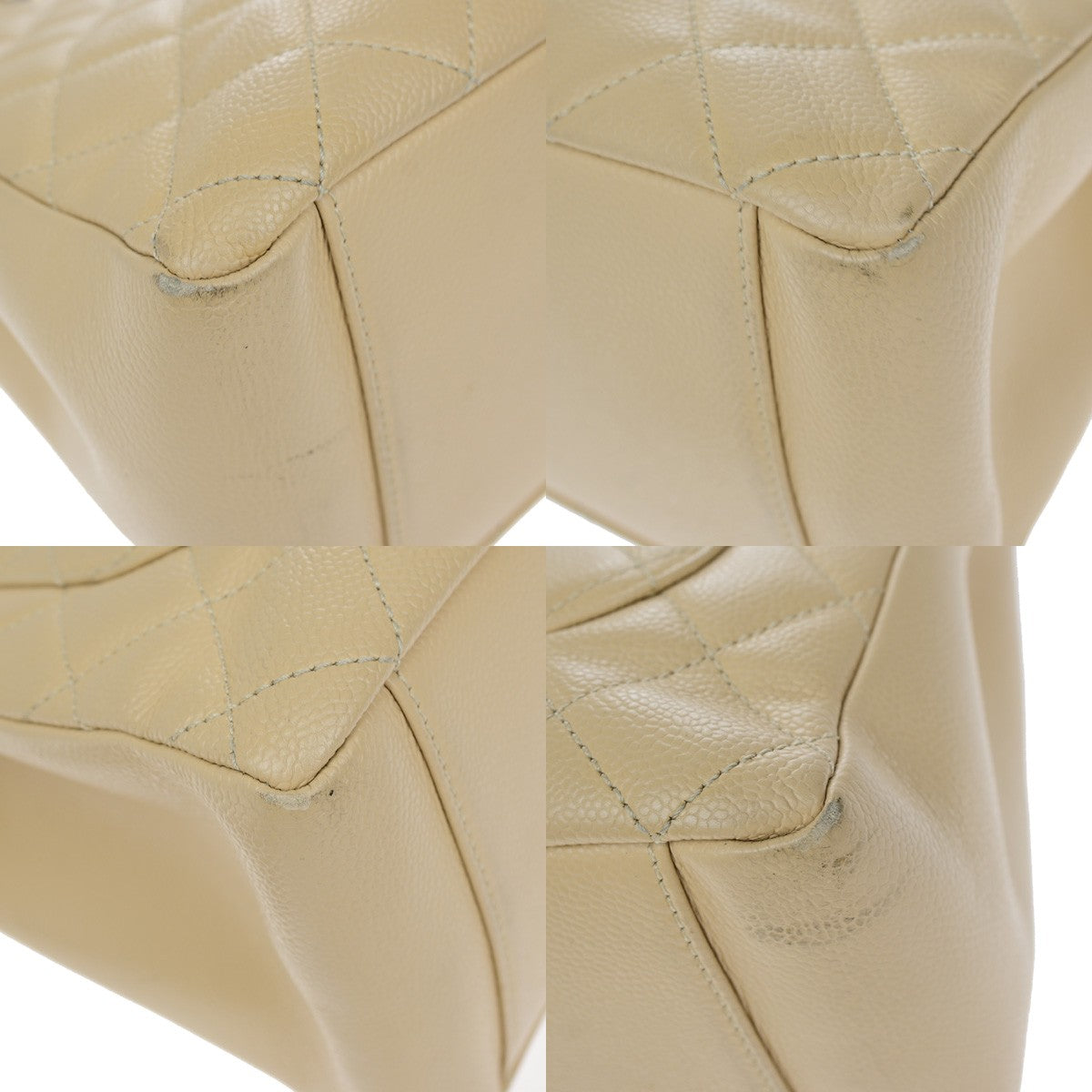 Chanel Grand Shopping Tote Quilted Calfskin, BEIGE, CALFSKIN, Shoulder bag