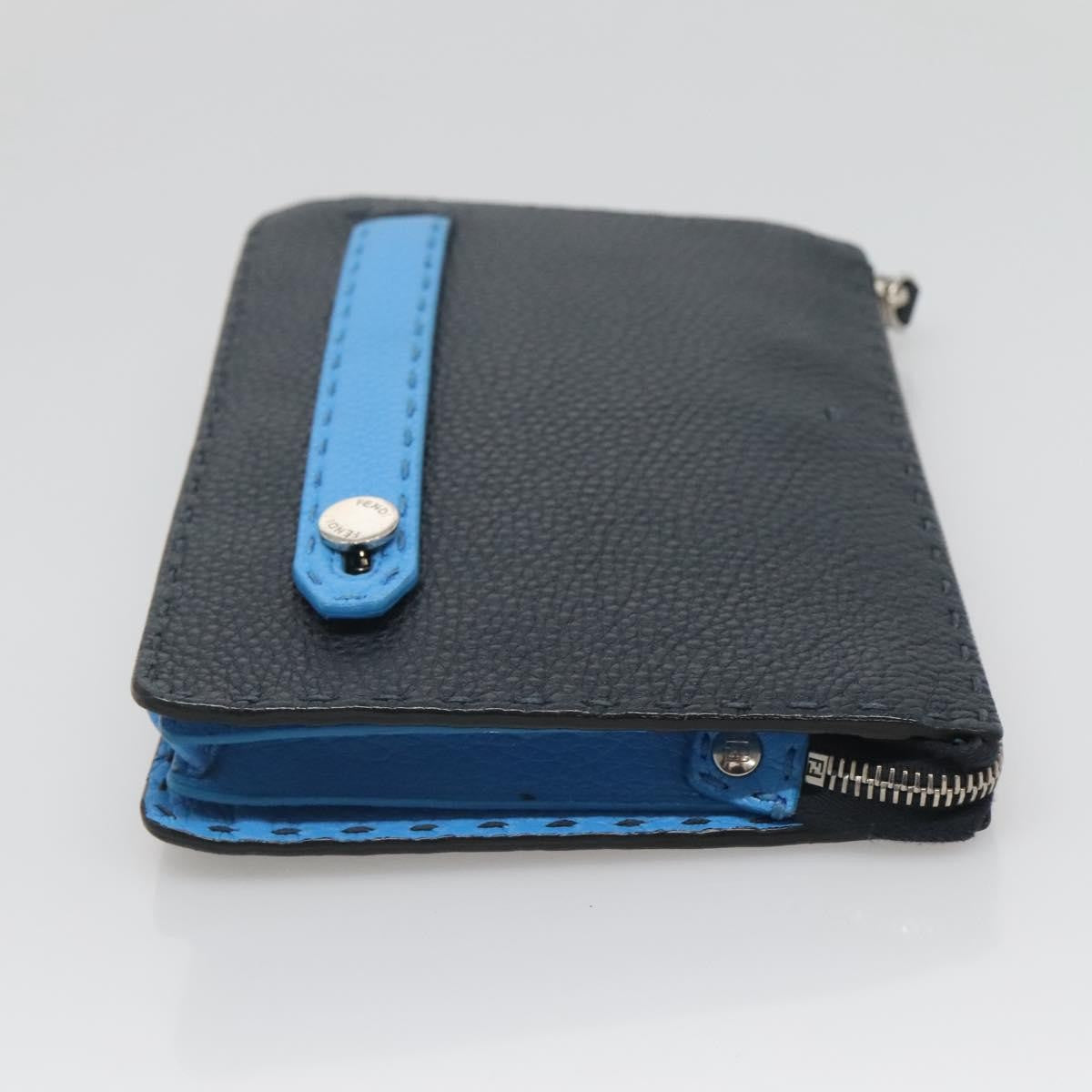 Fendi Selleria Zip Pouch Leather, BLACK, LEATHER, Clutche & pouche