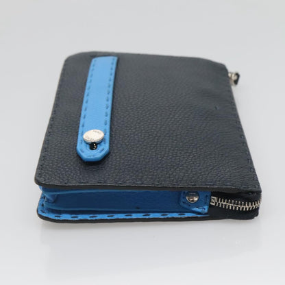 Fendi Selleria Zip Pouch Leather, BLACK, LEATHER, Clutche & pouche