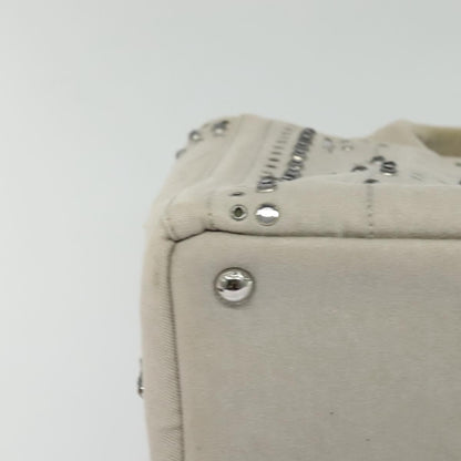 Prada Canapa Convertible Tote Rhinestone Embellished Denim, GRAY, CANVAS, Handbag