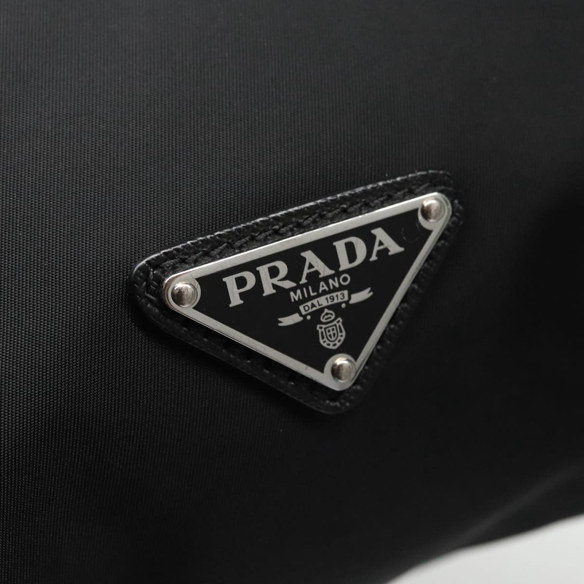 Prada Logo Drawstring Backpack Tessuto with Printed Saffiano, BLACK, NYLON, Backpack