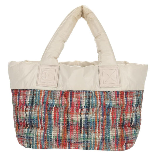 Chanel Coco Cocoon Reversible Tote Quilted Printed Nylon, WHITE, NYLON, Tote bag