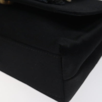 Chanel Vintage Camellia Flap Crossbody Bag Silk, BLACK, SILK, Shoulder bag