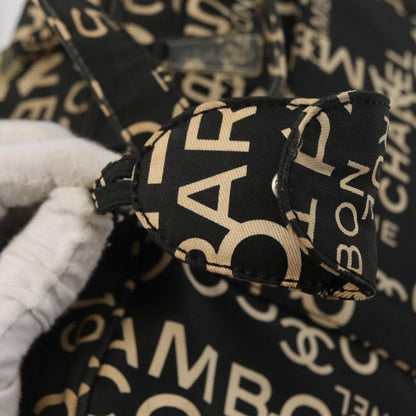 Chanel Boston Zip Tote Quilted Canvas, BLACK, CANVAS, Tote bag