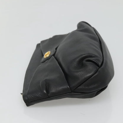 Christian Dior CD Zip Pouch Leather, BLACK, LEATHER, Clutche & pouche