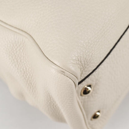 Gucci Bamboo shopper bag Leather, WHITE, LEATHER, Handbag