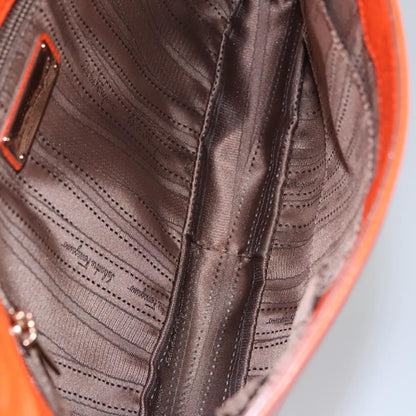 Salvatore Ferragamo Gancini Shoulder Bag Leather, ORANGE, LEATHER, Shoulder bag
