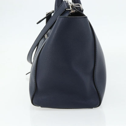 Bally Vintage Handbag Leather, Navy, Leather, Handbag