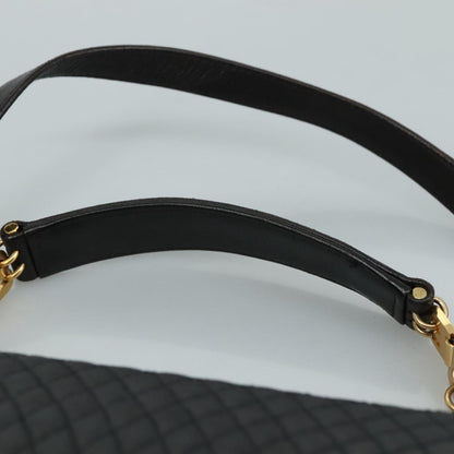 Bally Vintage Flap Handbag Quilted Leather, BLACK, LEATHER, Handbag