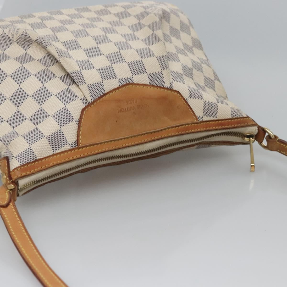 Louis Vuitton Siracusa Handbag Damier, WHITE, CANVAS, Shoulder bag