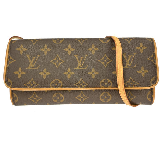 Louis Vuitton Twin Handbag Monogram Canvas, BROWN, CANVAS, Clutche & pouche