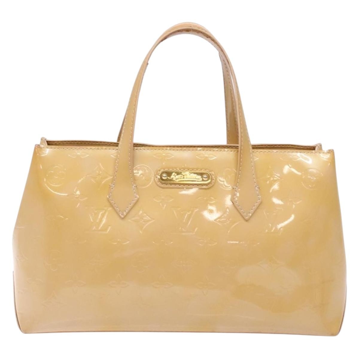 Louis Vuitton Wilshire Handbag Monogram Vernis, BEIGE, PATENT_LEATHER, Handbag