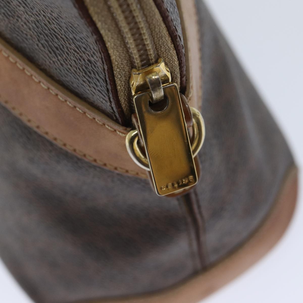 Celine Macadam Handbag Macadam with leather, BROWN, CANVAS, Handbag