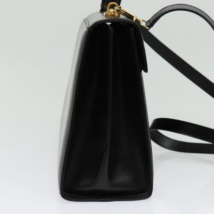 Salvatore Ferragamo Gancini Convertible Top Handle Bag Leather, BLACK, LEATHER, Handbag