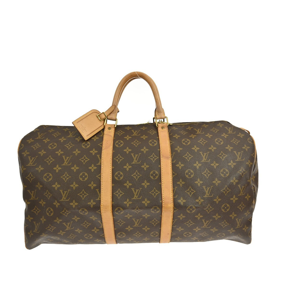 Louis Vuitton Keepall Bag Monogram Canvas, BROWN, CANVAS, Travel bag
