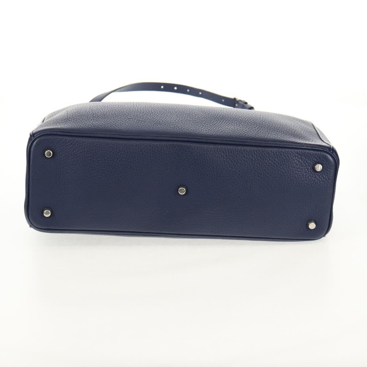 Christian Dior Diorissimo Tote Pebbled Leather, NAVY, LEATHER, Tote bag