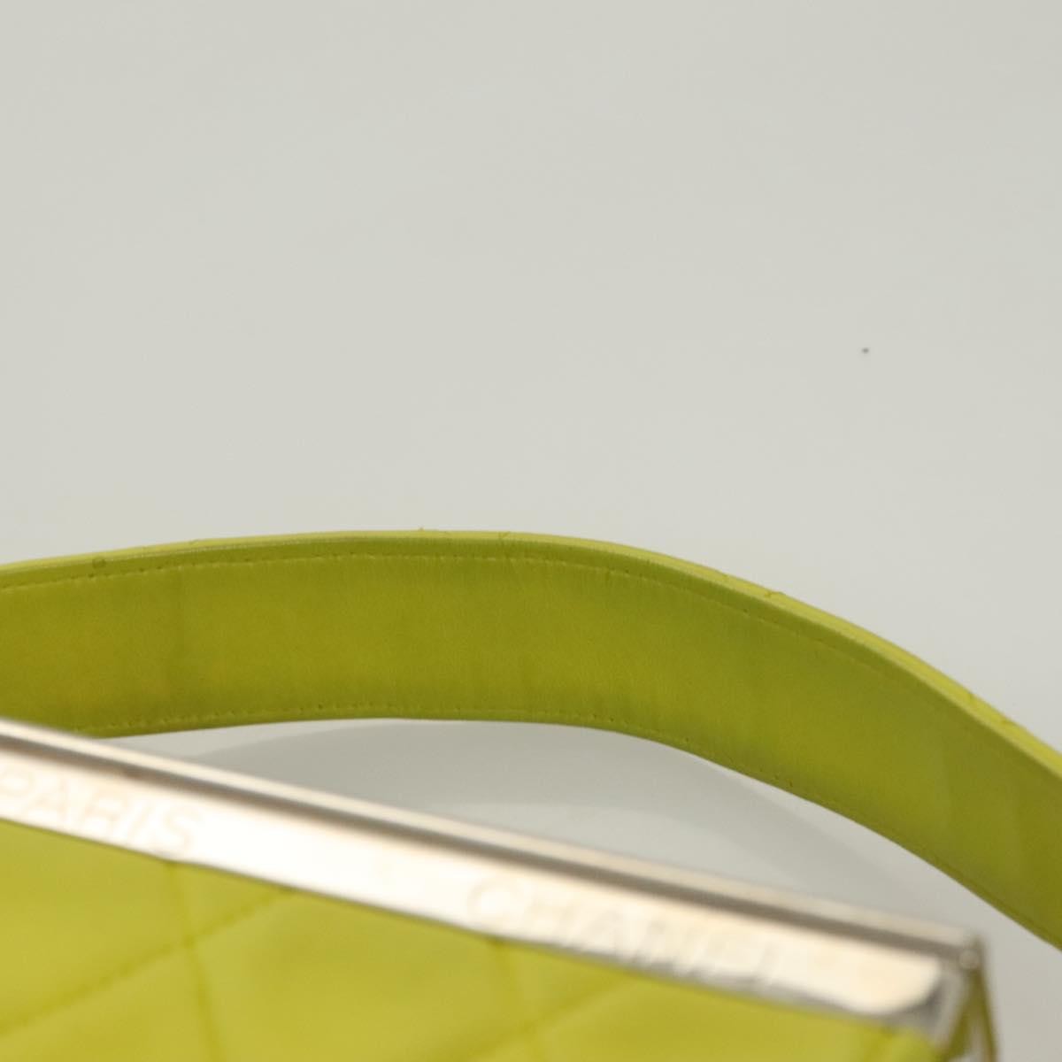 Chanel Vintage Metal Box Bag Quilted Lambskin, YELLOW, LEATHER, Handbag