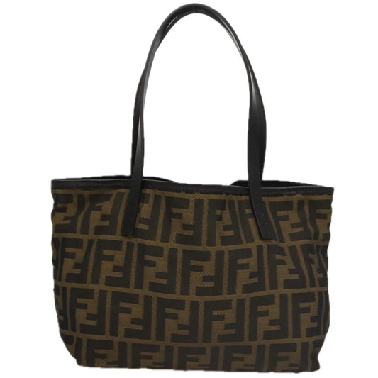 Fendi Roll Tote Zucca Canvas, BROWN, CANVAS, Tote bag