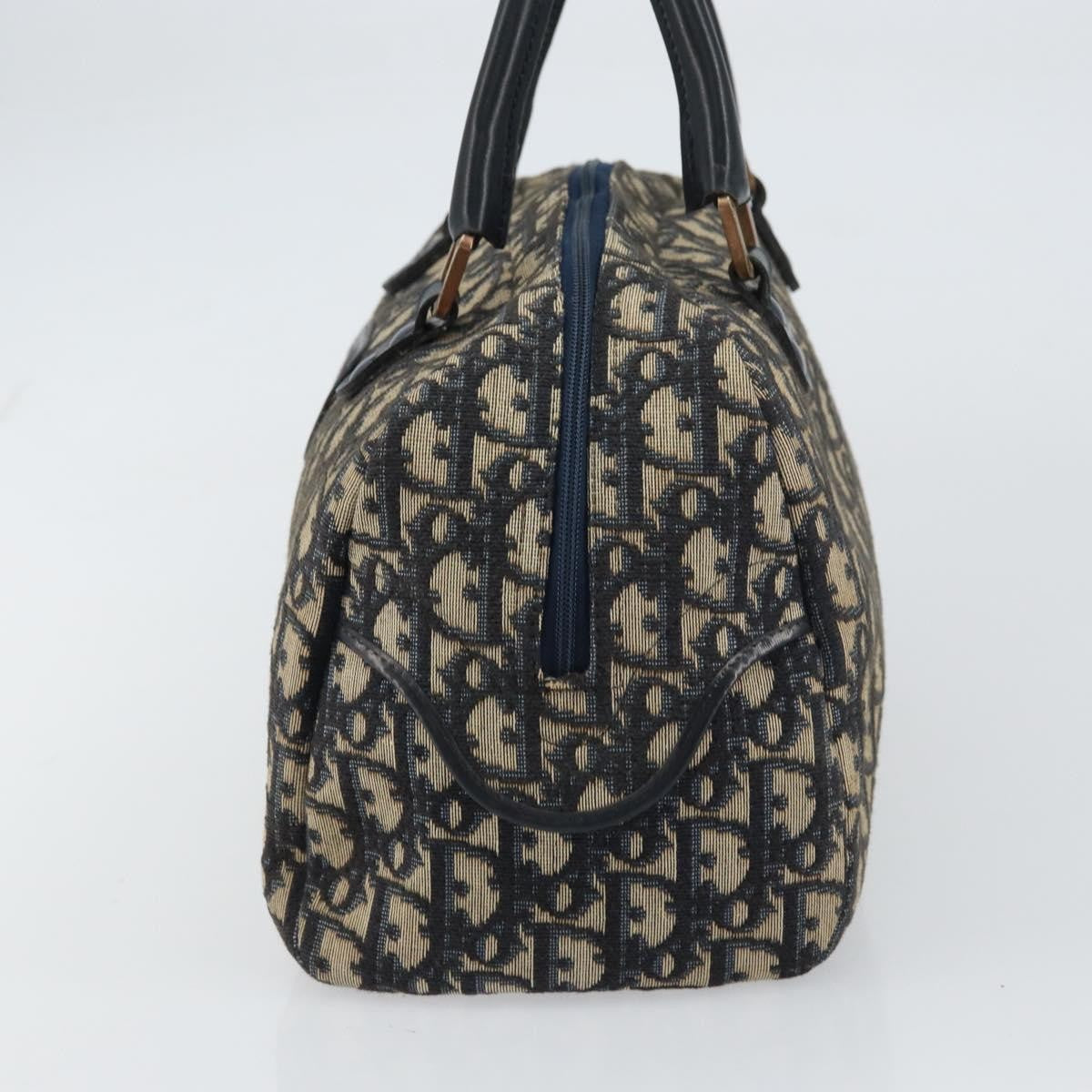 Christian Dior Vintage Trotter Boston Bag Diorissimo Canvas, NAVY, CANVAS, Handbag