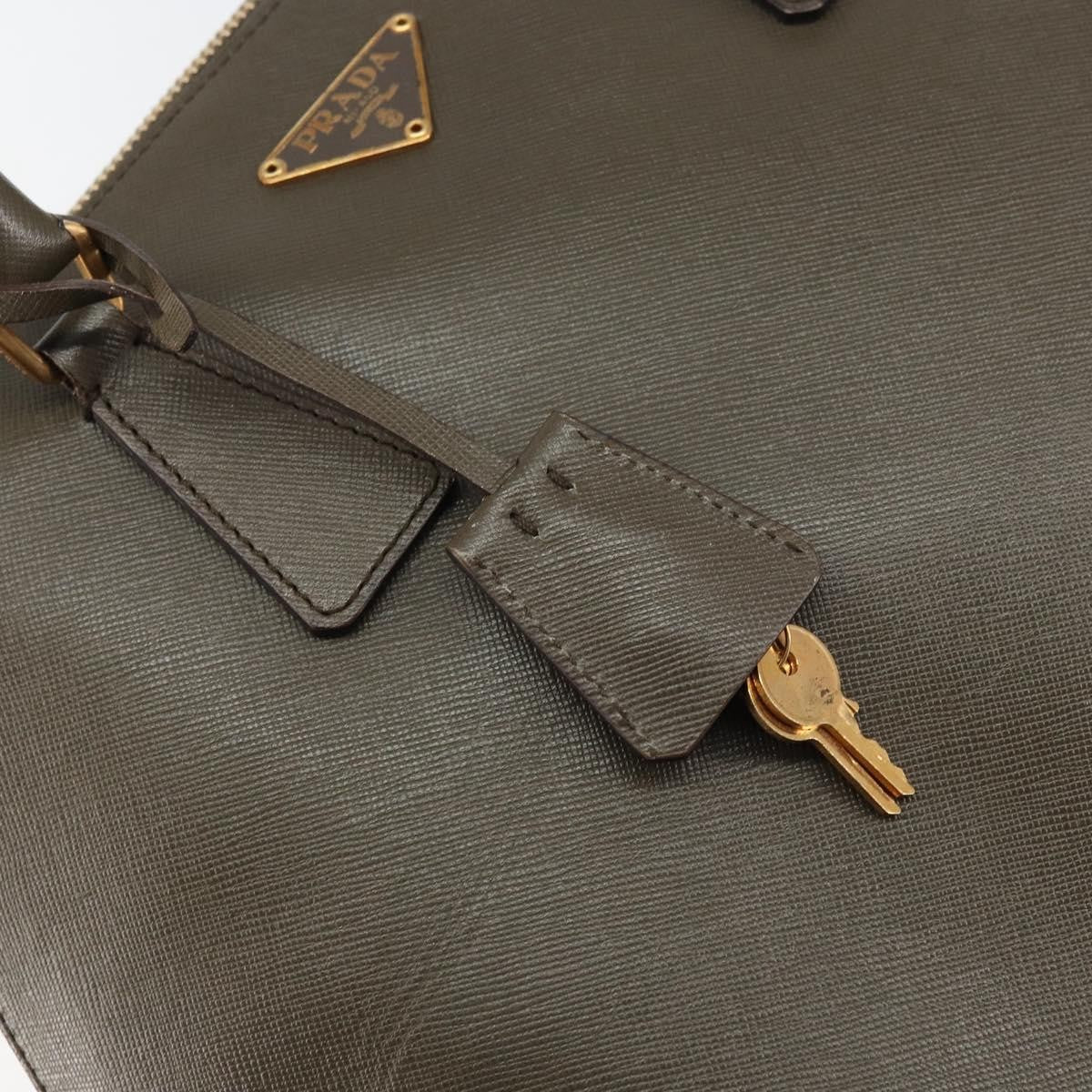 Prada Promenade Bag Saffiano Leather, BROWN, LEATHER, Handbag