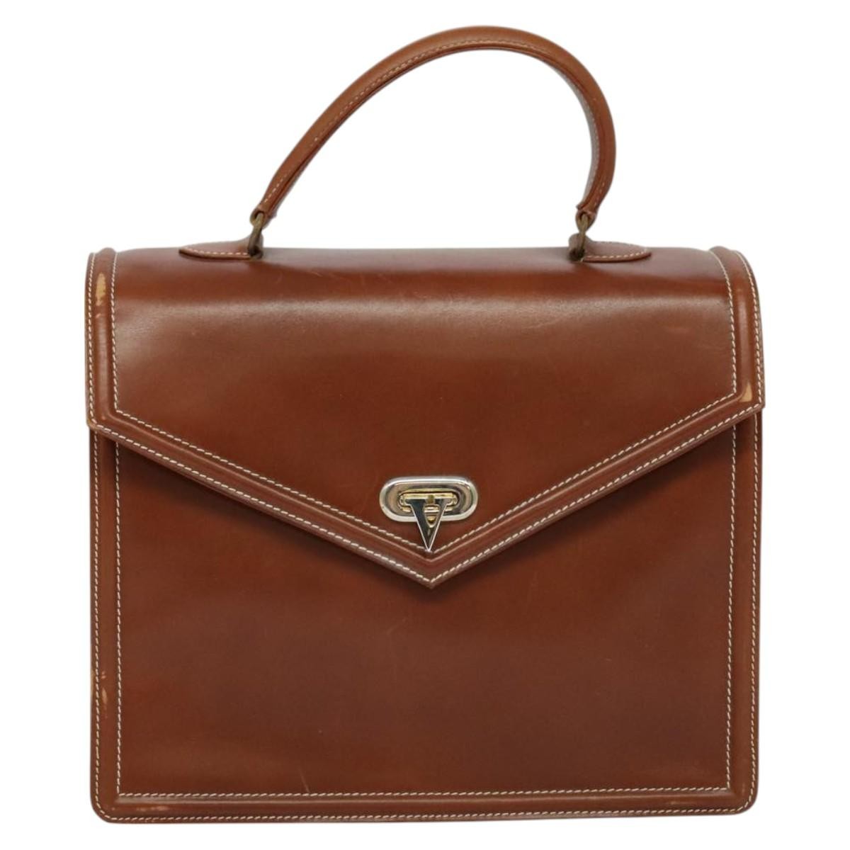 Valentino Garavani Vintage Handbag Leather, BROWN, LEATHER, Handbag