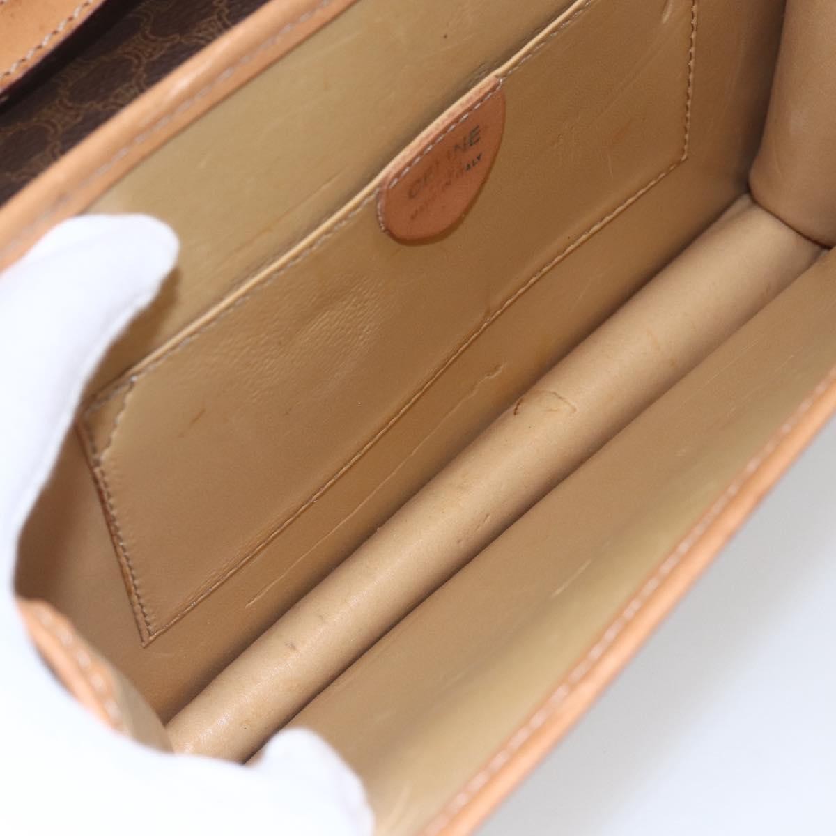 Celine Vintage Macadam Shoulder Bag Canvas and Leather, BROWN, CANVAS, Shoulder bag