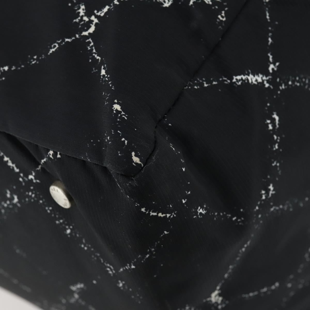 Chanel Travel Line Boston Bag Printed Nylon, BLACK, NYLON, Travel bag