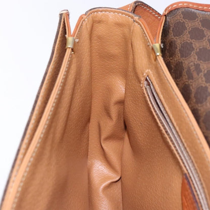 Celine Macadam Shoulder Bag PVC Leather, BROWN, CANVAS, Shoulder bag