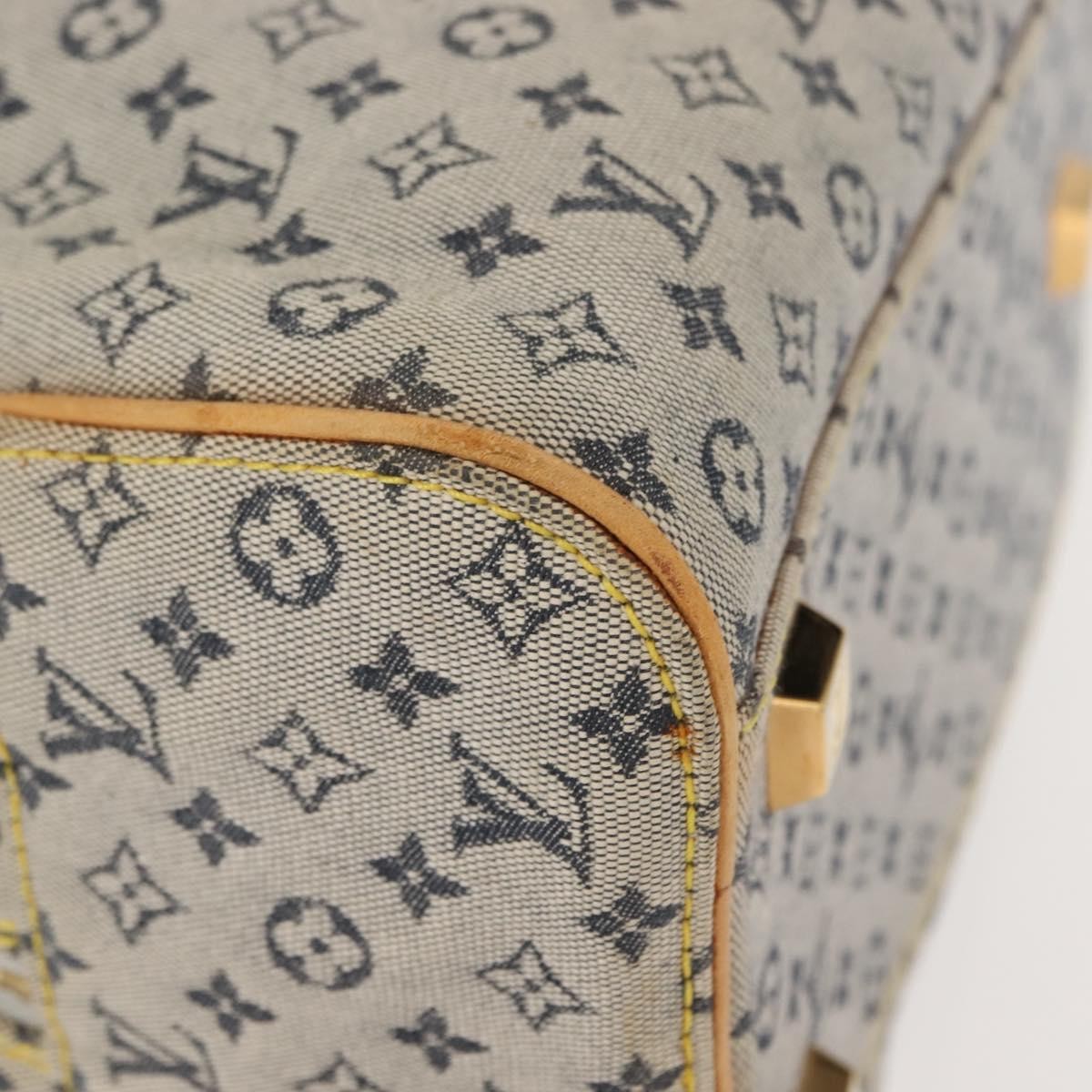 Louis Vuitton Marie Handbag Mini Lin, BLUE, CANVAS, Handbag