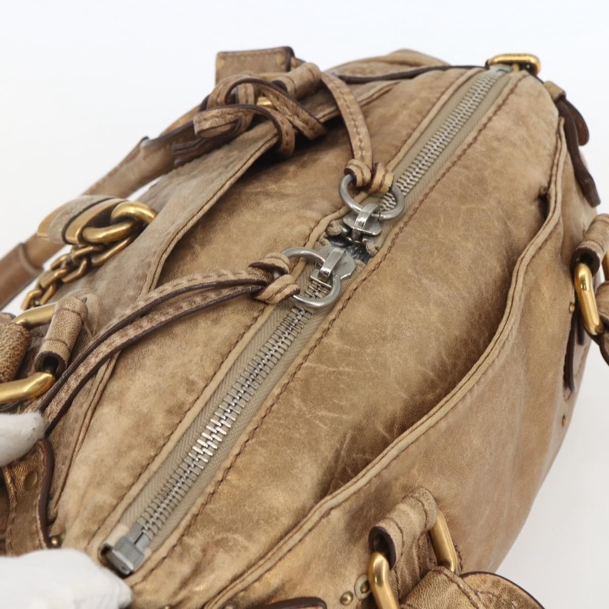 Chloe Pure Paddington Satchel Leather, GOLD, LEATHER, Handbag