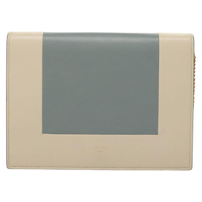 Celine Chain Shoulder Bag Leather, GRAY, LEATHER, Shoulder bag