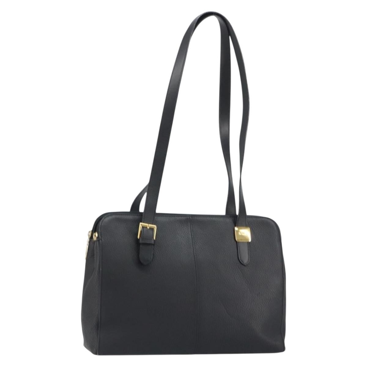 Burberry Vintage Shoulder Bag Leather, BLACK, LEATHER, Shoulder bag