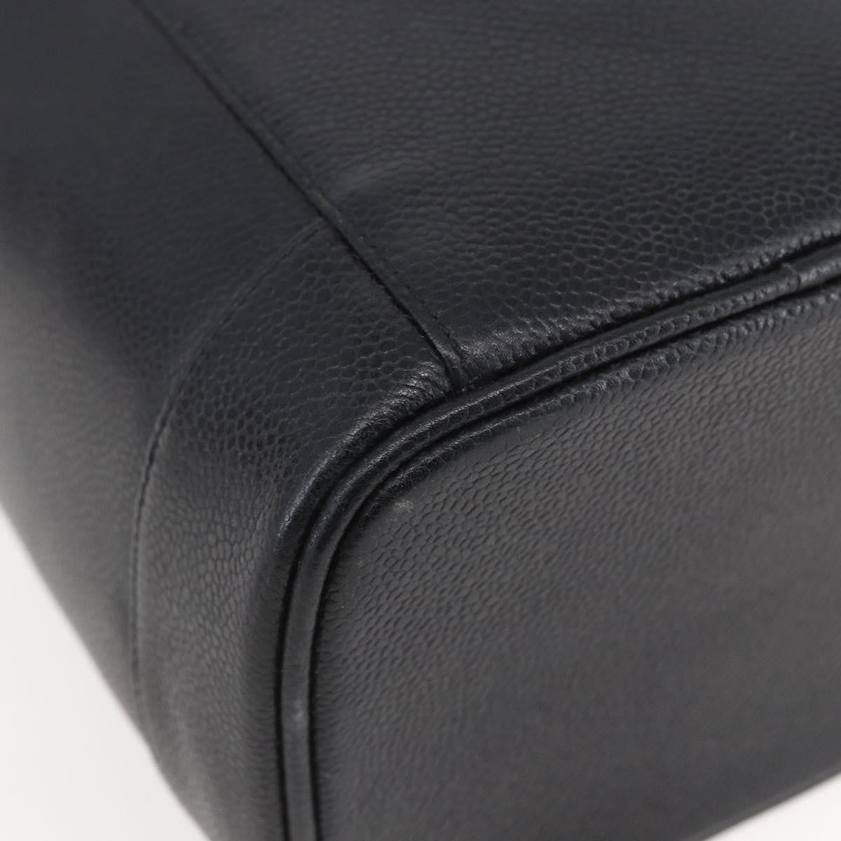 Chanel Vintage Timeless Cosmetic Case Caviar, BLACK, LEATHER, Clutche & pouche