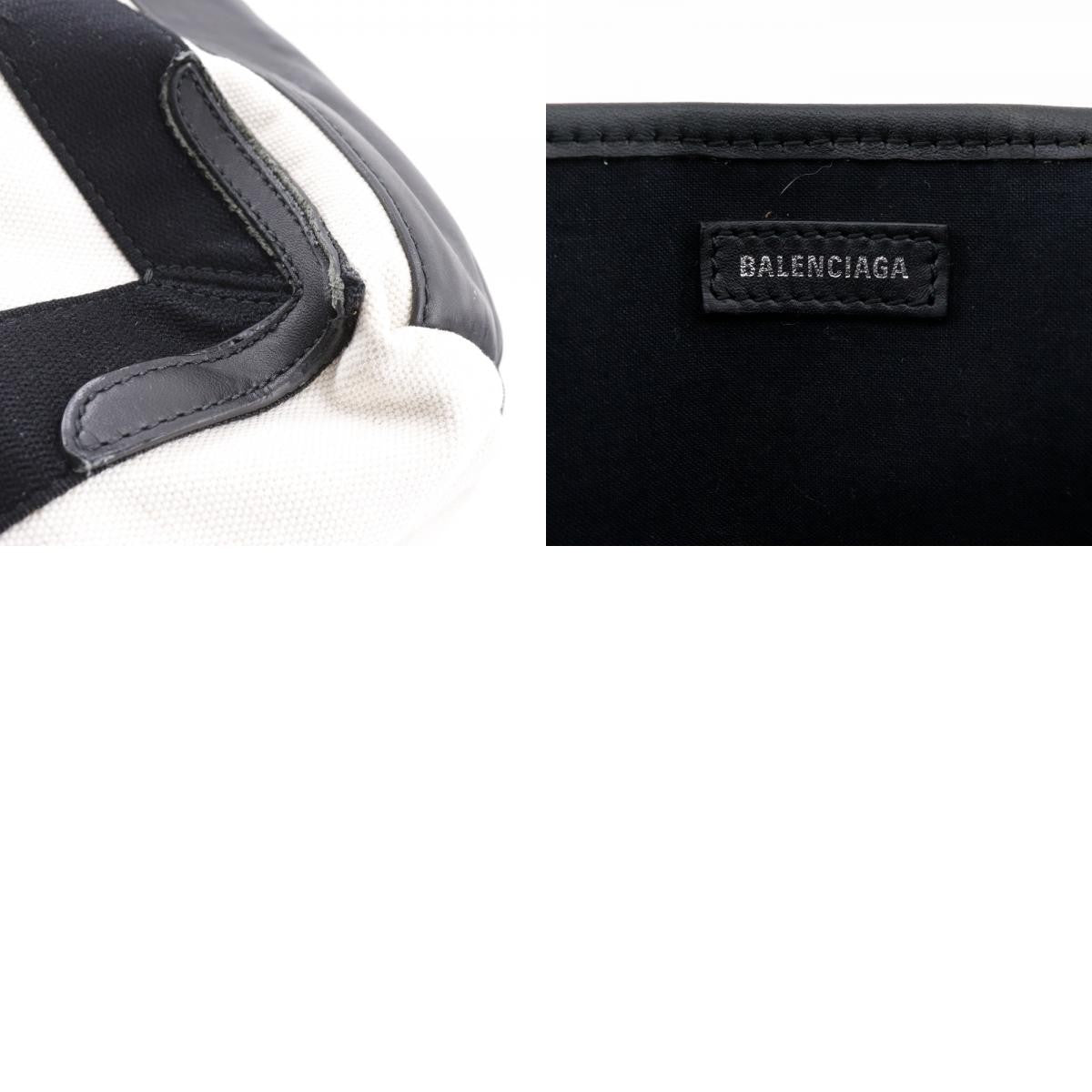 Balenciaga Cabas Tote Canvas and Leather, WHITE, CANVAS, Tote bag