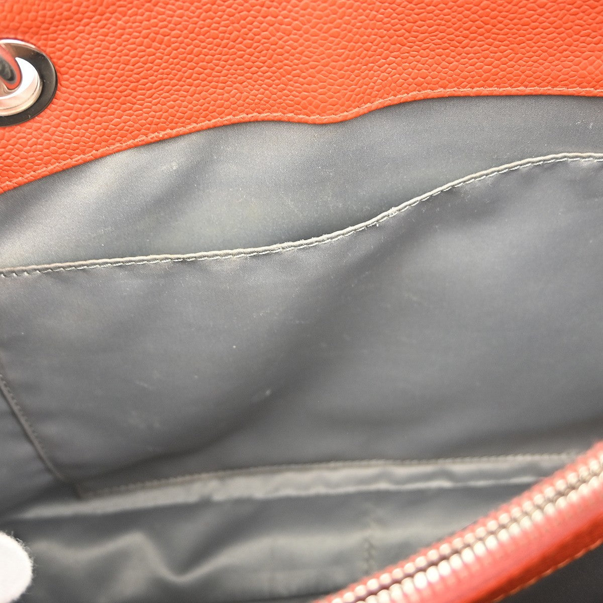 Chanel Grand Shopping Tote Quilted Caviar, ORANGE, LEATHER, Tote bag