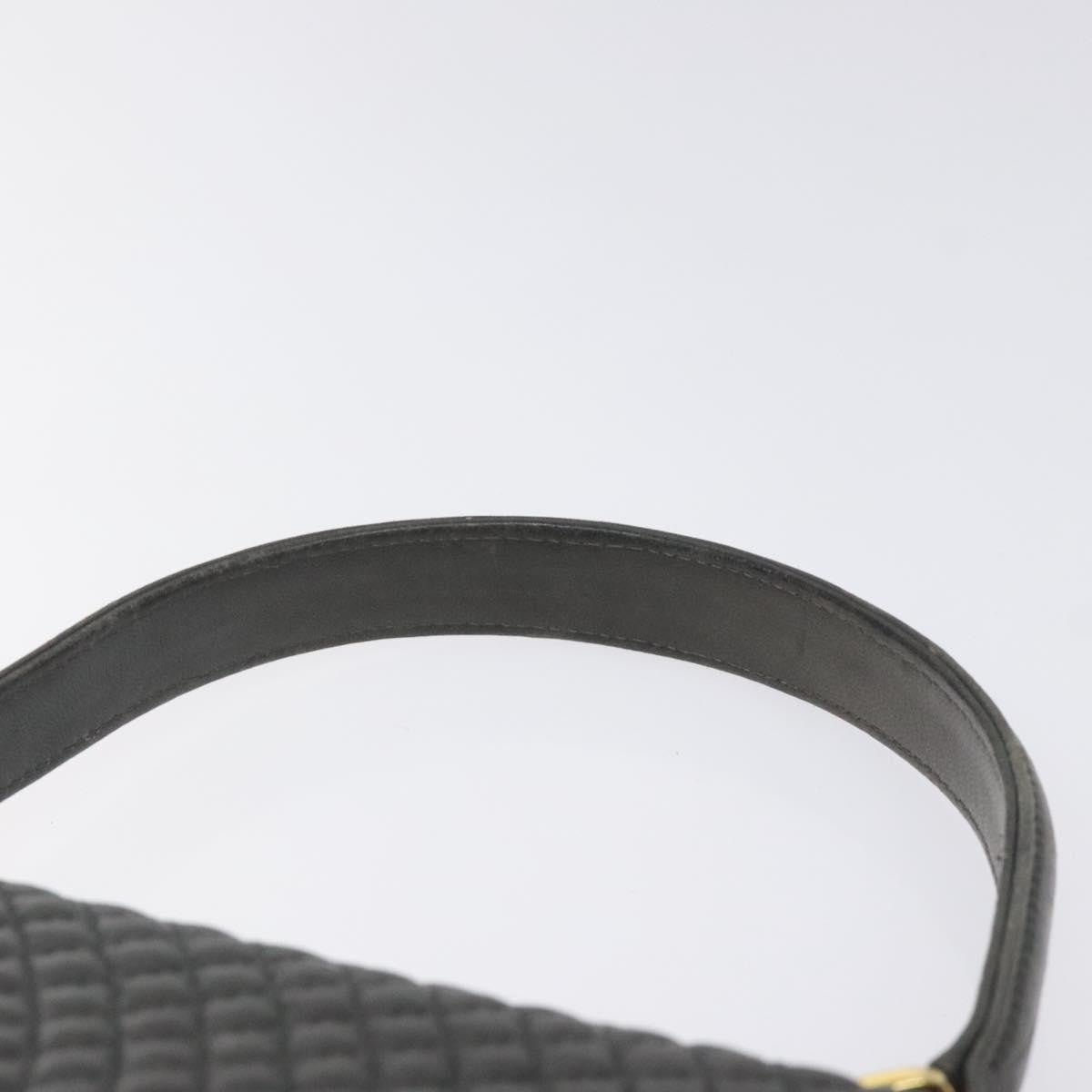 Bally Vintage Handbag Quilted Leather, GRAY, LEATHER, Handbag