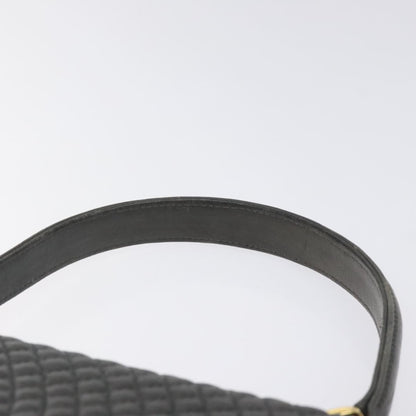 Bally Vintage Handbag Quilted Leather, GRAY, LEATHER, Handbag