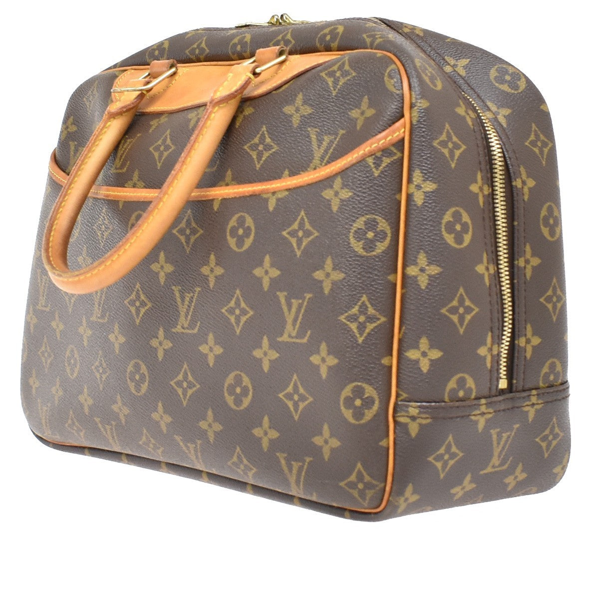 Louis Vuitton Deauville Handbag Monogram Canvas, BROWN, CANVAS, Handbag