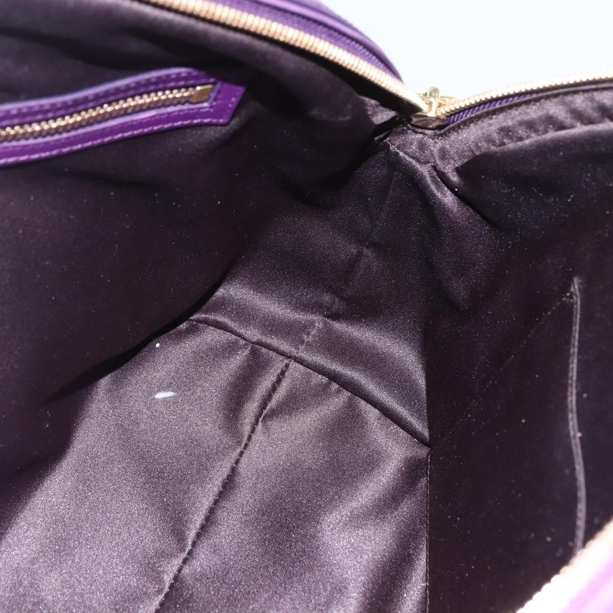 Salvatore Ferragamo Vintage Fiamma Satchel Leather, PURPLE, LEATHER, Handbag