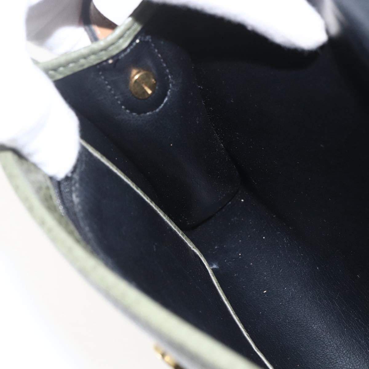 Christian Dior Vintage CD Flap Shoulder Bag Leather, KHAKI, LEATHER, Shoulder bag