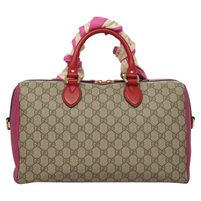 Gucci Convertible Boston Bag Embroidered GG Coated Canvas, BEIGE, CANVAS, Travel bag