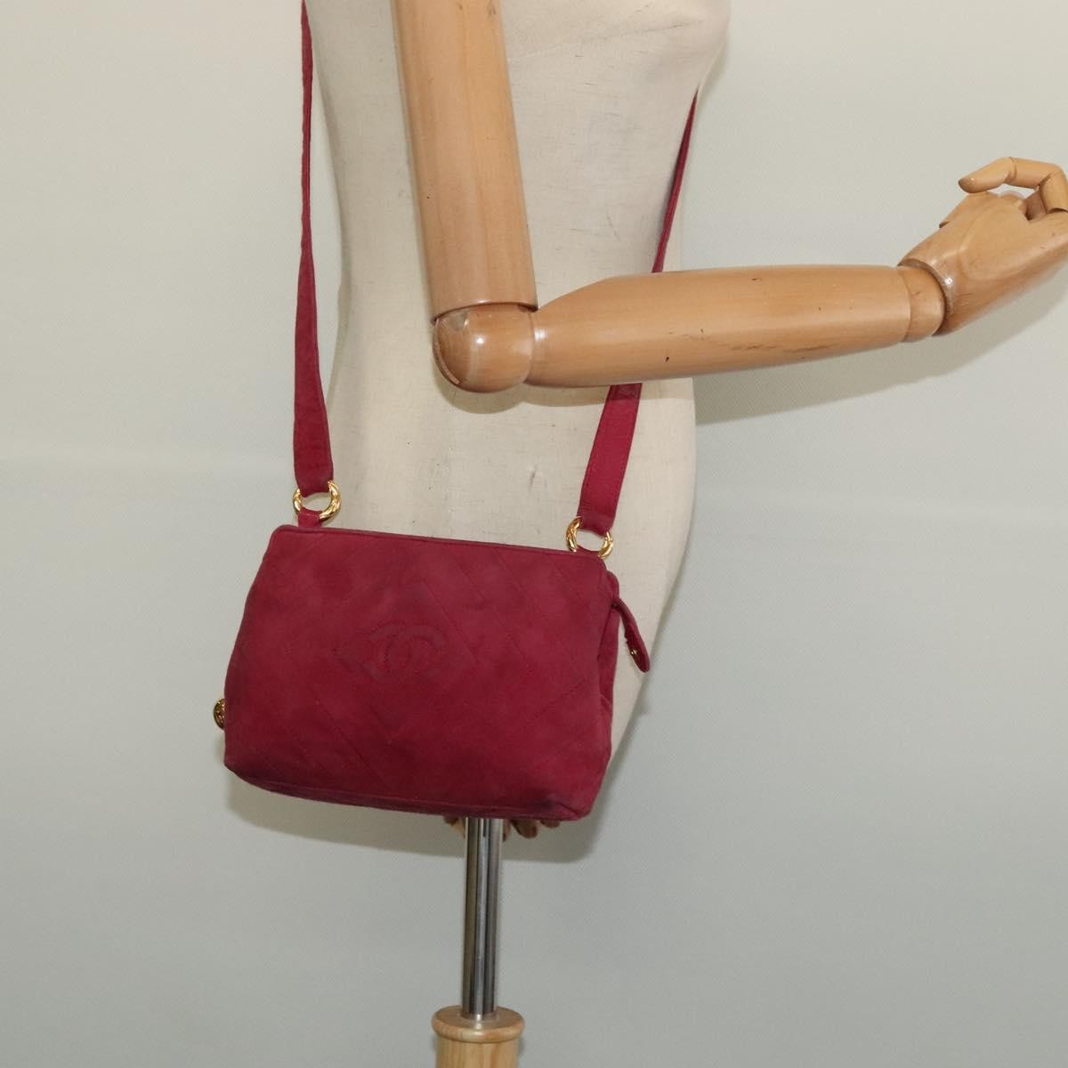 Chanel Vintage Diamond CC Camera Bag Quilted Suede, PINK, SUEDE, Shoulder bag