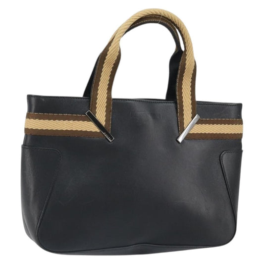 Gucci Vintage Web Tote Leather, Black, Leather, Tote Bag