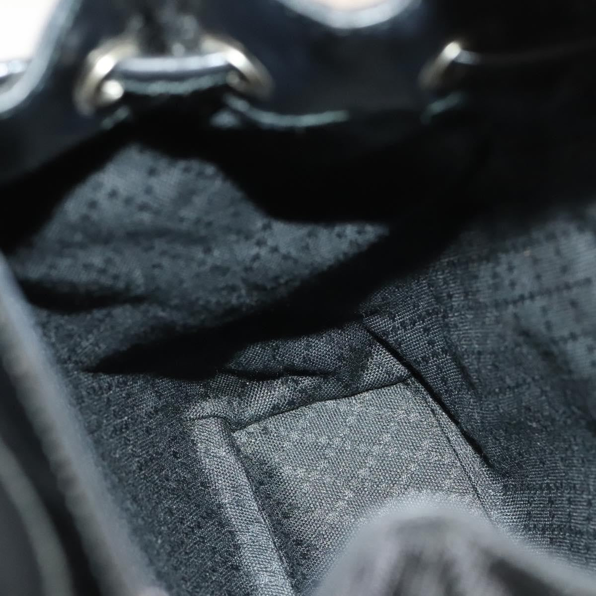 Gucci Vintage Bamboo Backpack Nylon and Patent Leather, BLACK, NYLON, Backpack